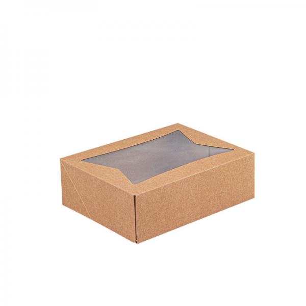 Quality Folding Cake Food Container Paper Box With Clear Lid Varnishing Embossing for sale