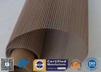 China PTFE Coated Fiberglass Conveyor Belt Fabric 4x4MM Doule Weft Brown Open Mesh factory