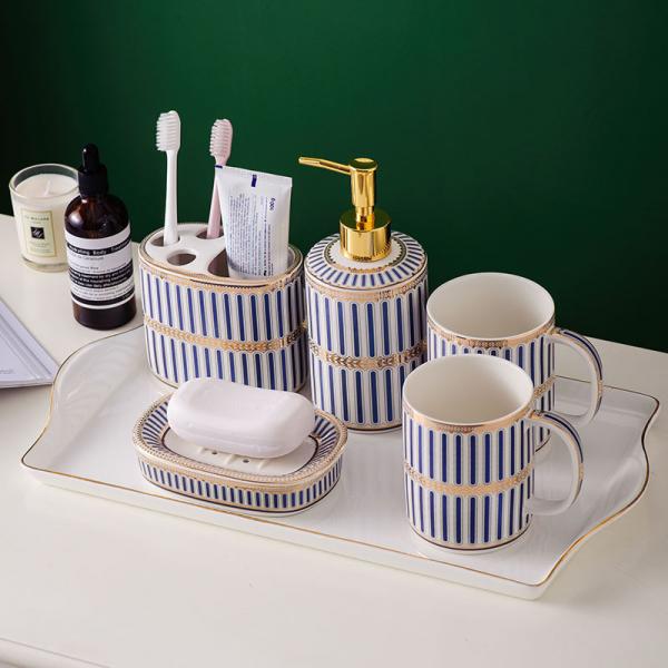 Quality Nordic Creative Luxury Ceramic Bathroom Set With 5 Piece OEM ODM for sale