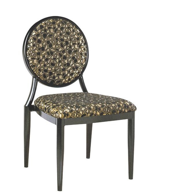 China round back light-gray cushion golden painting dining chair for sale factory