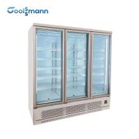China Double Glazed Glass Door Fridge Freezer , LED 1260L Drink Display Fridge factory