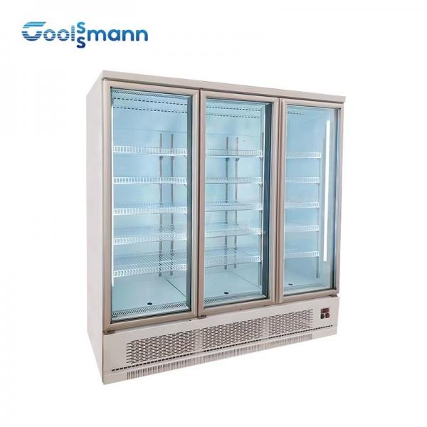 Quality Double Glazed Glass Door Fridge Freezer , LED 1260L Drink Display Fridge for sale