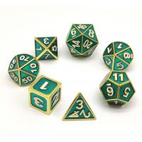 Quality Lightweight Practical Green Dice Set , Wear Resistant Green Metal DND Dice for sale