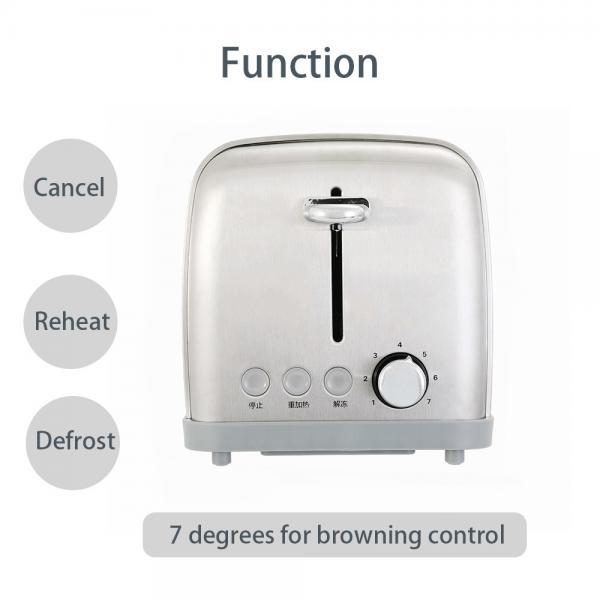 Quality 2 Slice Electric Bread Toaster Stainless Steel Toaster 120V 900W for sale
