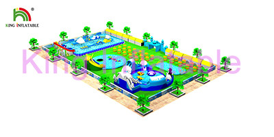 Quality Plato PVC Tarpaulin Anti - UV Blow Up Water Park Customize For Amusement for sale