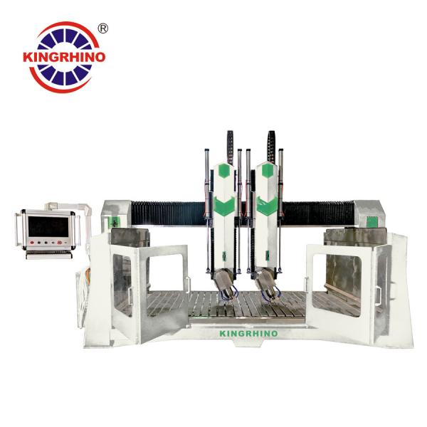 Quality CNC 4 Axis 15kw Double Spindles Stone Arc Slab Carving Machine For Granite for sale