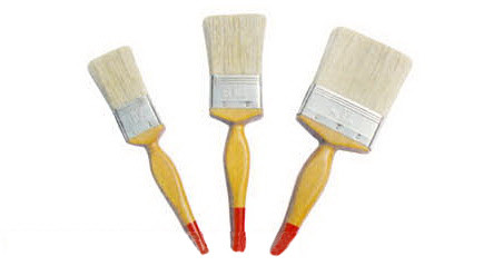 Quality Polyester White Bristle Paint Brush Flat Varnish Brush for sale