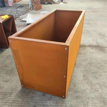 Quality Large Rusty Metal Garden Bed Corten Steel Rectangular Planter Box Flower Pot for sale