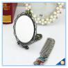China Circular Castle Design Foldable Handle Mirrors of Dressing Table Vintage Handle Mirrors factory