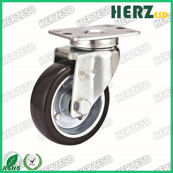 Quality ESD Conductive Metal Core Rubber Caster Wheels Size 2-6 Inch Load Bearing 100-500kg for sale