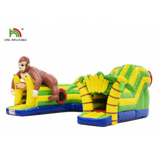 Quality 21ft Outdoor PVC Monkey Theme Inflatable Obstacle Course Rental For Events for sale