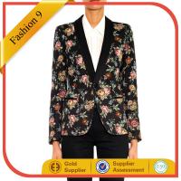 China 2014 newest autumn textured fabric white woman jacket with pad shoulders factory