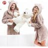 China Custom Design Luxury Adult Unisex Long Hooded Shu Velveteen Robe. bear hooded Bathrobe For Sale factory