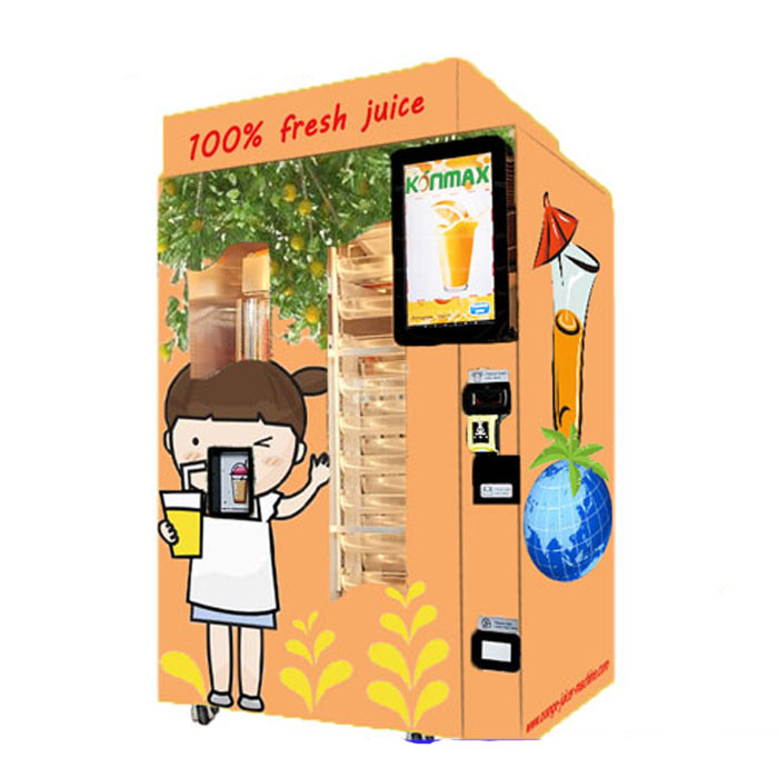 China Commercial Auto Fresh Orange Juice Vending Machine Credit Card / Coins And Notes Acceptors factory