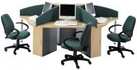 China Modern Wooden Material Office Furniture Partitions For 3 Person OEM Service factory