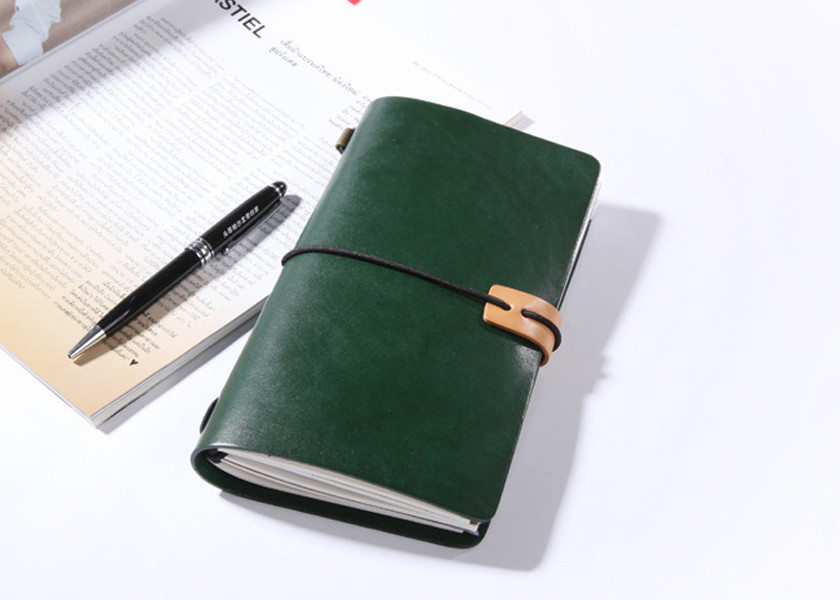 China N52-L Green Vintage Leather Notebook Fashionable Leather Writing Journals factory