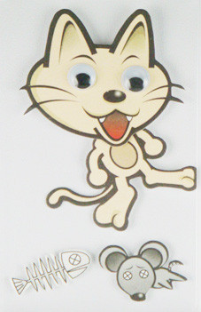 Quality Funny Reusable Kawaii Cat Stickers , Die Cut Multilayer Custom Paper Stickers for sale