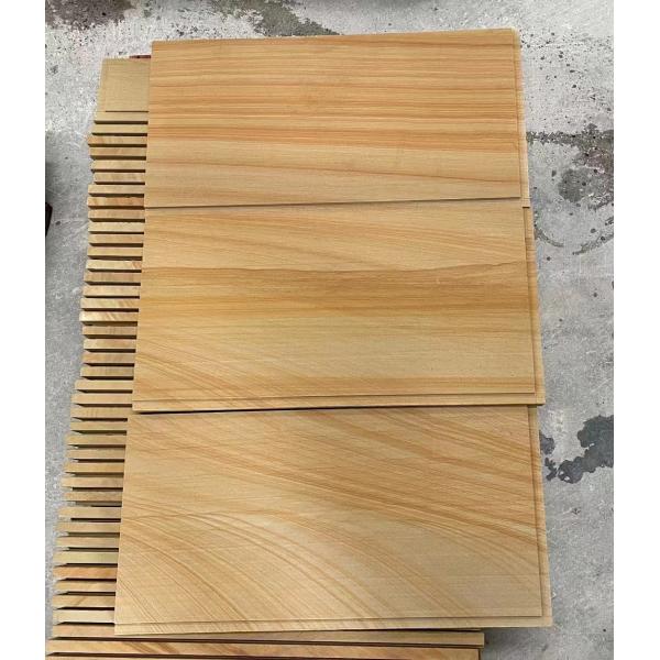 Quality 3cm Wood Veins Natural Sandstone Tiles for sale