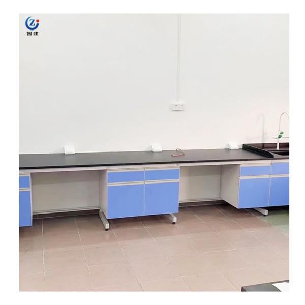 Quality Anti Corrosion Lab Tables Work Benches Wall Mounted Laboratory Furniture H850mm for sale
