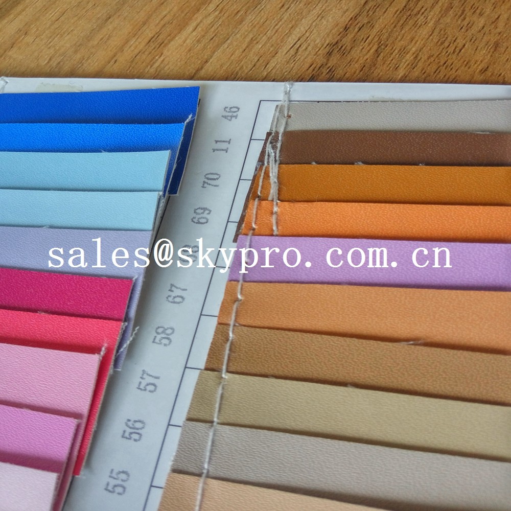 China Fashion design pvc synthetic leather pu coated leather with backing fabric factory
