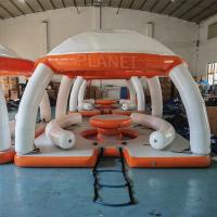 China Water Play Equipment Inflatable Floating Island With Tent PVC Dock Platform Floating Tent factory
