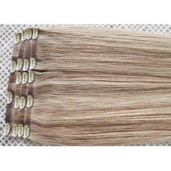Quality Invisible Seamless Clip In Hair Extensions Remy Human Hair Could Be Flat Ironed / Restyle for sale