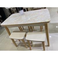 china Uniform Texture Oak Dinette Set Good Wear Resistant With Granite Table Top