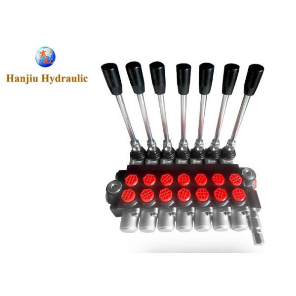 Quality Hydraulic Control 7 Ways 40Liters Platform Manual Control Valve 7levers Standard for sale