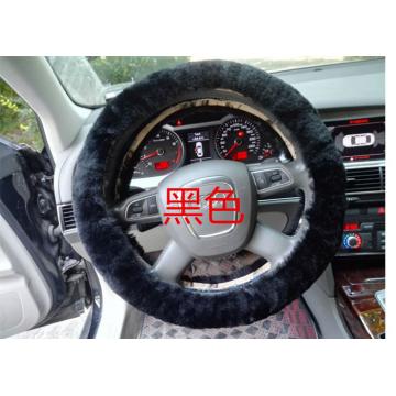 Quality Black Genuine Sheepskin Steering Wheel Cover With Australia Pure Wool for sale