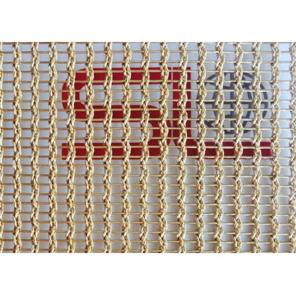 Quality Bronze 1.5mm 4m Laminated Glass Wire Mesh PVD Metal Woven Copper Mesh Fabric for sale