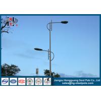 China Street Lighting Steel Pole Exterior Lamp Posts With Galvanization And Powder Coated for sale
