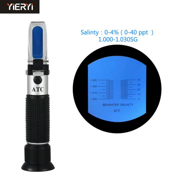 Quality 0-4% Digital Salinity Refractometer Hand Held , Salinity Meter Aquarium 20-40ppt for sale