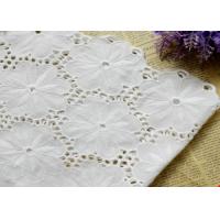 China Swiss Voile 100% Cotton Lace Fabric , Embroidery Guipure Lace Fabric For Lady Dress factory