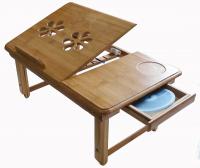 China ajustable folding laptop table portable wooden bamboo laptop bed table factory