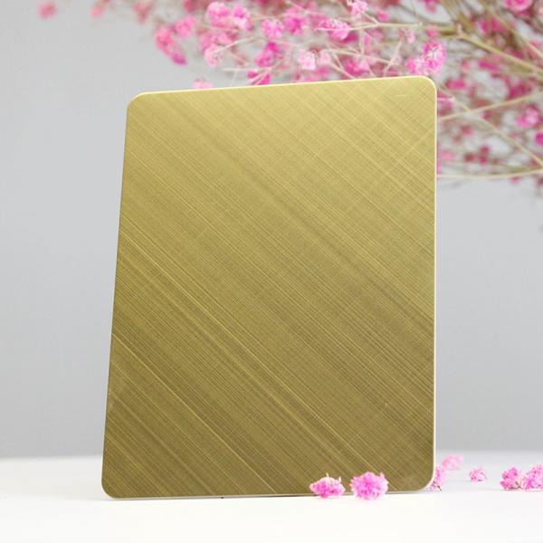 Quality Aisi 316 Pvd Colored Stainless Steel Sheet Gold Mirror Cross Hairline for sale
