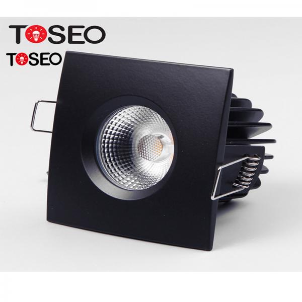 Quality Dimmable Fire Rated DownLights , Black Square LED Ceiling Lights for sale