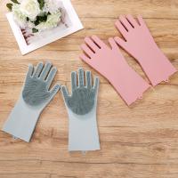 China 2019 Reusable Silicone Dish Washing Sponge Scrubber Gloves Cleaning Glove Heat Resistant Glove factory