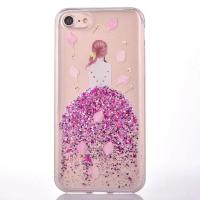 China Soft TPU Glitter Fall Princess Dress Girl Back Cover Cell Phone Case For iPhone 7 6s Plus factory