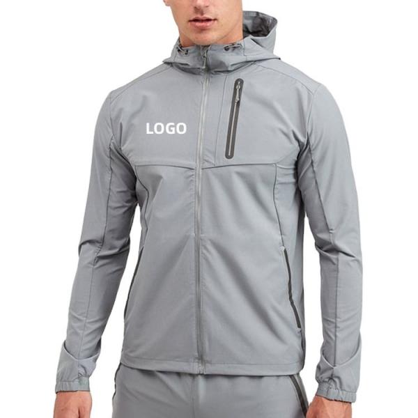 Quality OEM men custom logo streetwear windbreaker rain jacket nylon softshell tactical outdoor sports woven running jacket for men for sale