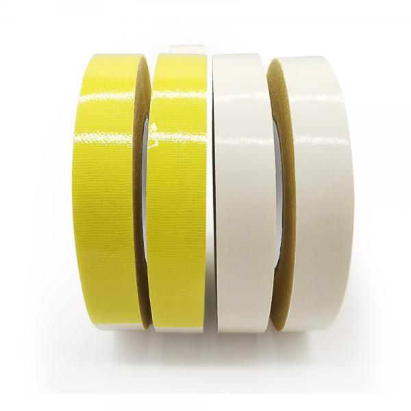 Quality Heat Resistant Double Sided Carpet Tape , Rough Surface Carpet Sealing Tape Yellow for sale