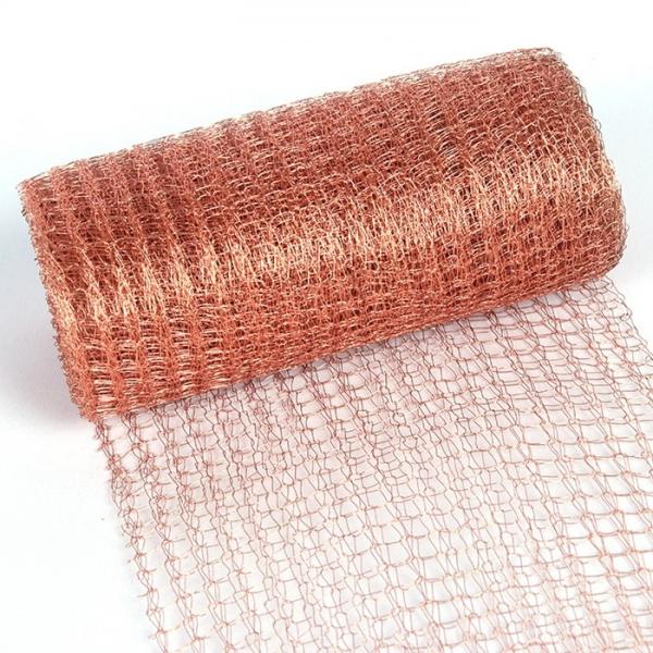 Quality Red Copper Mesh Rolls 40 Density 98% Porosity Hole Size Customized for sale