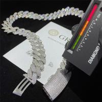 China Miami Iced Out Mens Cuban Link Chain VVS Moissanite Rappers 925 Sterling Silver factory