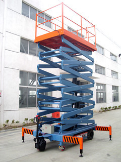 Quality Portable Motorized Aerial Working Mobile Scissor Lift Platform 14 Meters Height for sale