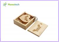 China Heart Shaped Wooden USB Flash Drive Customized Logo For Promotional Gift factory