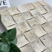 China Natural Marble Beige Travertine Mosaic Floor Wall Tile Concave Background Wall Culture Tile factory