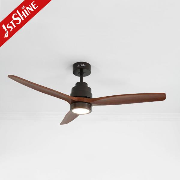 Quality Natural Wood Blade AC Inverter Remote LED Ceiling Fan For Home Hotel for sale