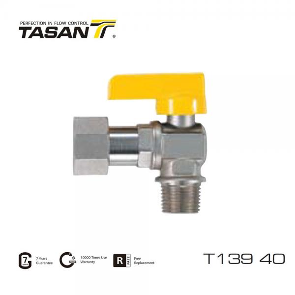 Quality Male X Female Connection Angle Brass Gas Valve With Swivel Nut Leak Proof T139 40 for sale