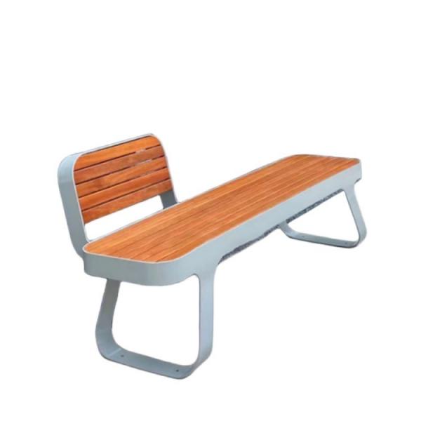Quality Leisure Backrest Outdoor Metal Bench WPC Metal Outdoor Bench Seat for sale