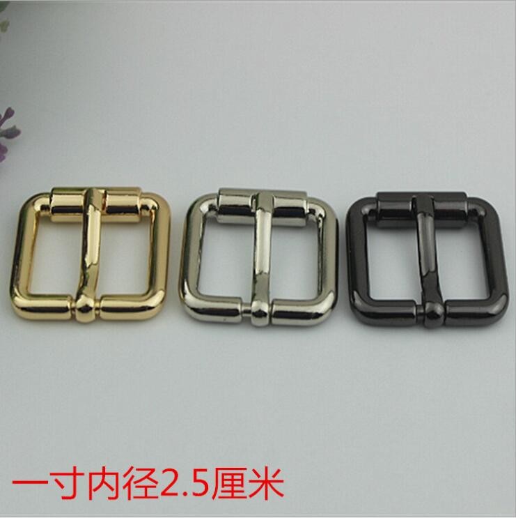 China Bag Parts Accessories Zinc Alloy Shiny Gold 25 MM Roll Pin Belt Buckle For Sales factory
