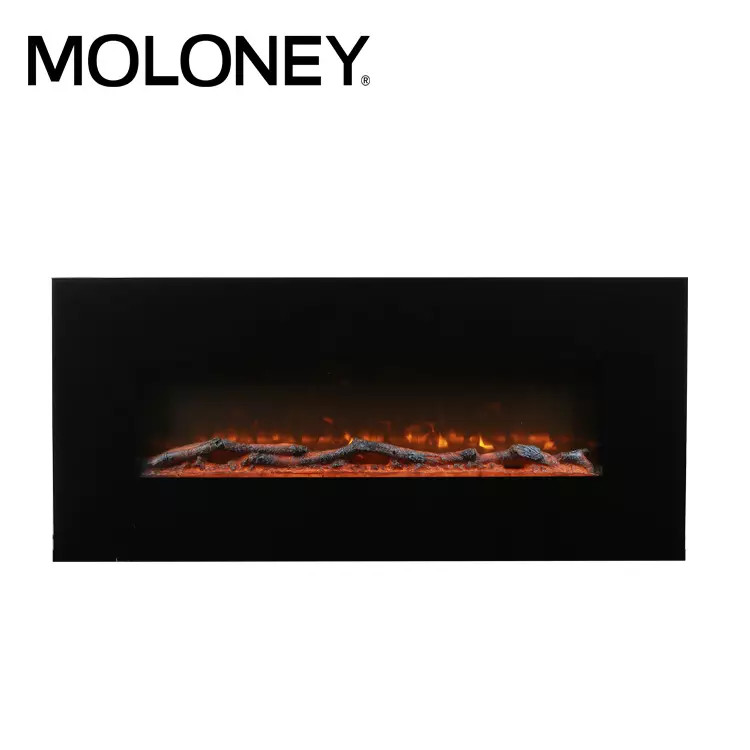 China 2380mm Wall Fireplace Heater Two Levels Painted Glass Electric Fireplace factory